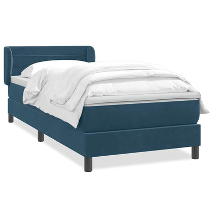 Giroletto a Molle con Materasso Blu Scuro 80x210 cm Velluto | homemem39