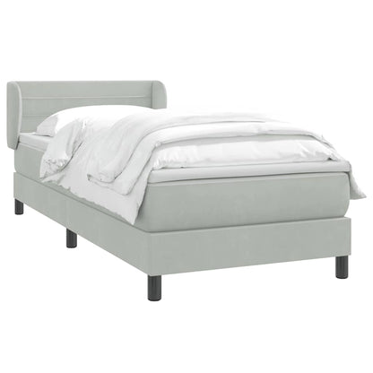 Giroletto a Molle con Materasso grigio chiaro 90x210 cm Velluto