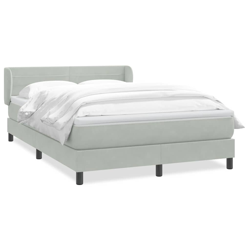 Giroletto a Molle con Materasso Grigio Chiaro 160x210cm Velluto | homemem39