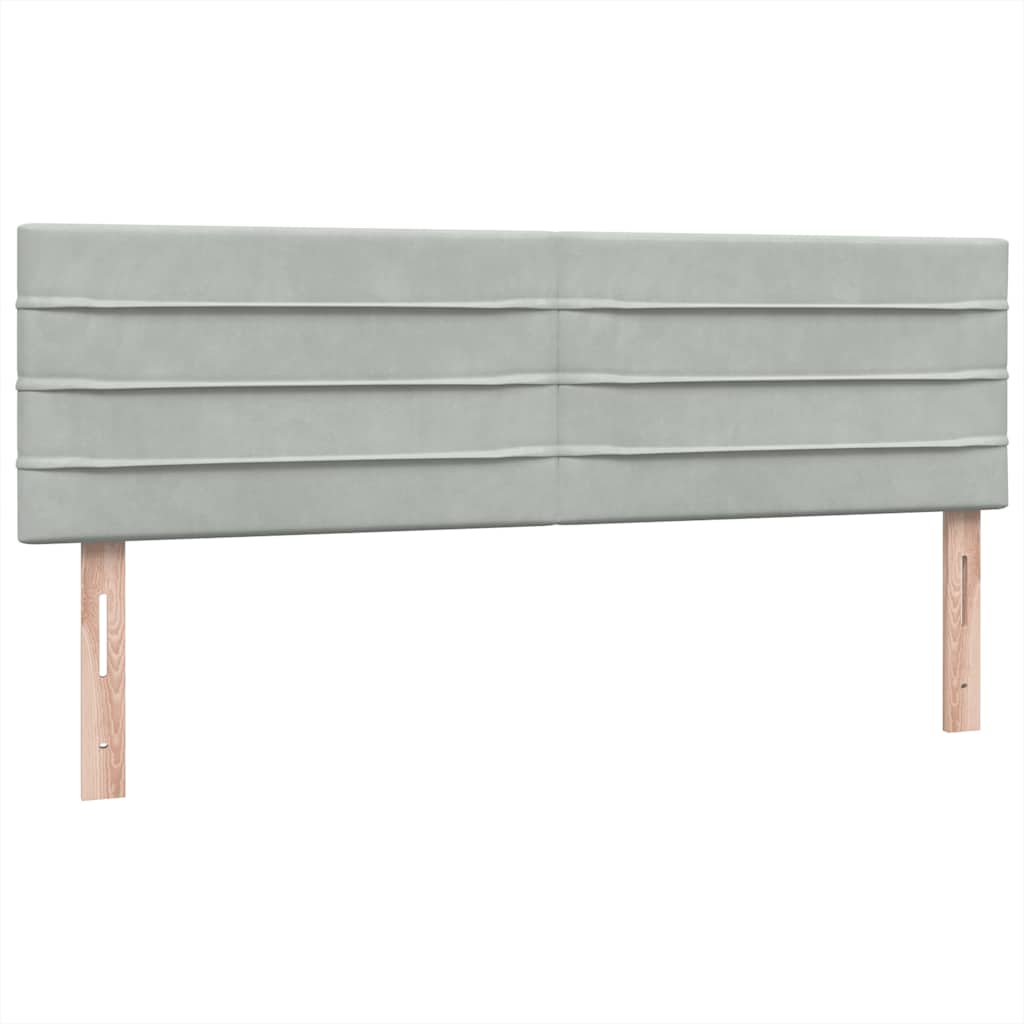 Giroletto a Molle con Materasso Grigio Chiaro 160x210cm Velluto | homemem39