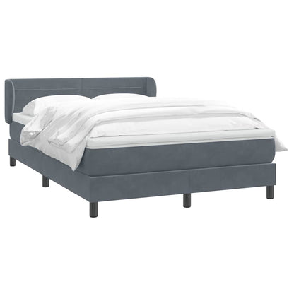 Giroletto a Molle con Materasso Grigio Scuro 160x210 cm Velluto | homemem39