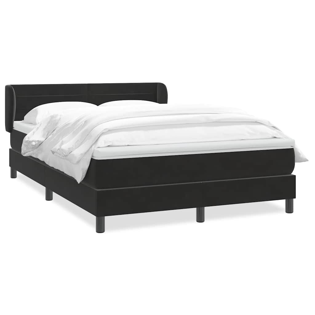 Giroletto a Molle con Materasso Nero 160x210 cm in Velluto | homemem39