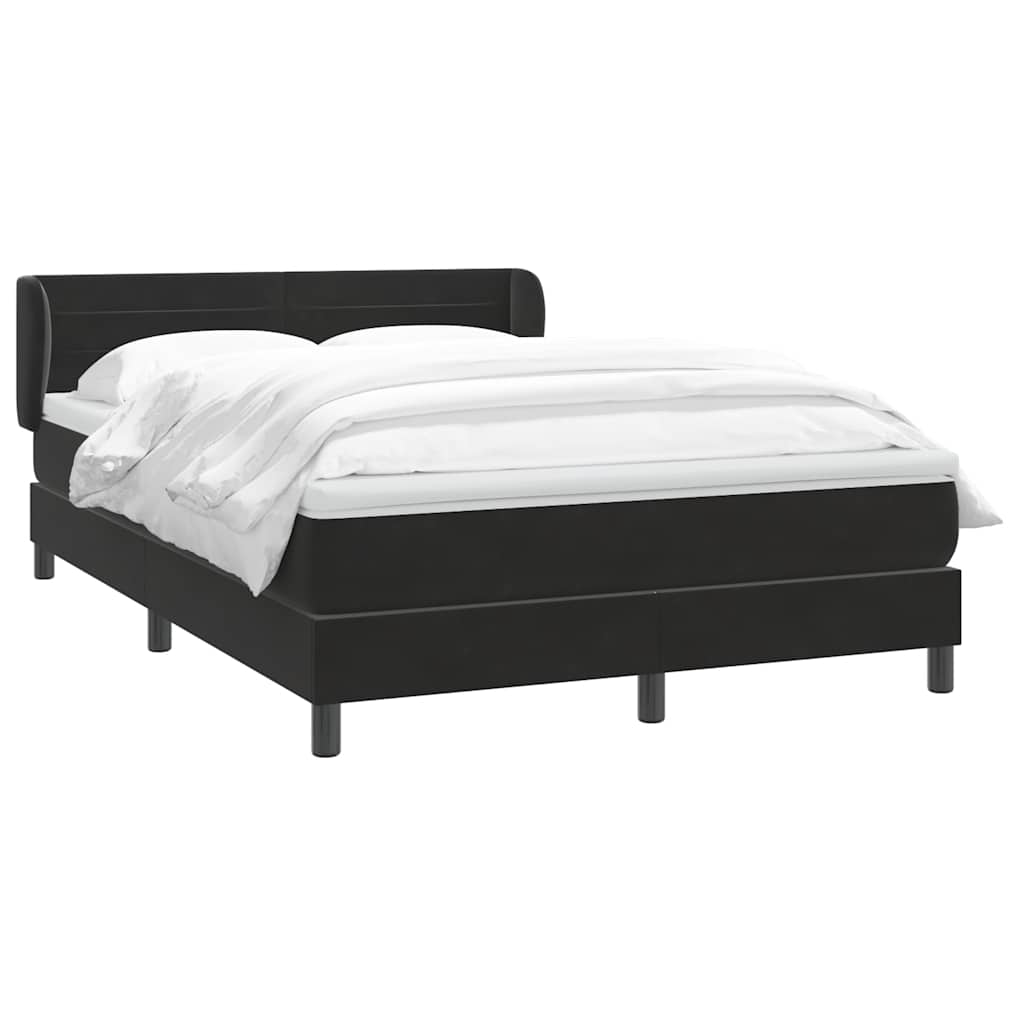 Giroletto a Molle con Materasso Nero 160x210 cm in Velluto | homemem39