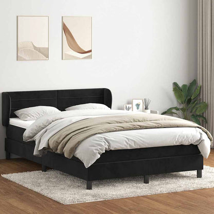 Giroletto a Molle con Materasso Nero 160x210 cm in Velluto | homemem39
