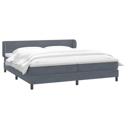 Giroletto a Molle con Materassi Grigio Scuro 180x210 cm Velluto | homemem39