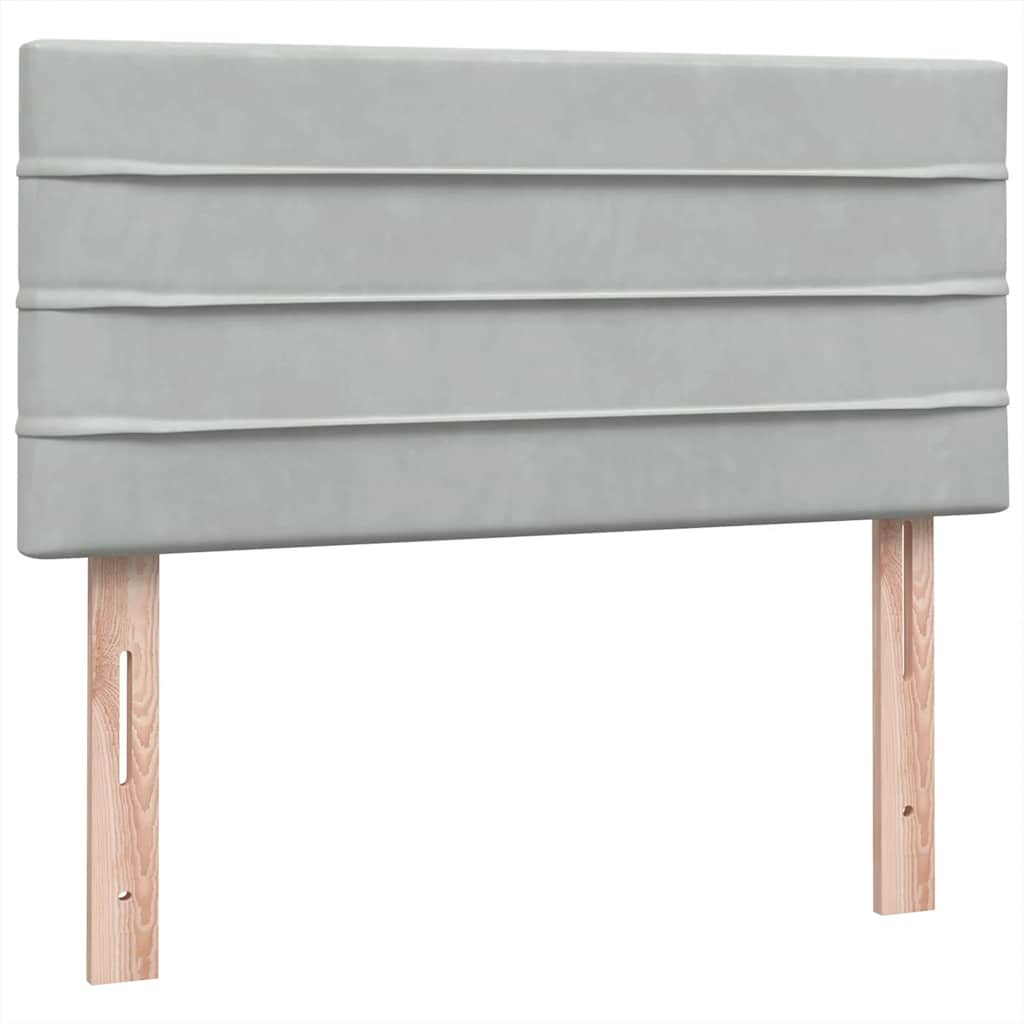 Giroletto a Molle con Materasso Grigio Chiaro 80x220 cm Velluto | homemem39