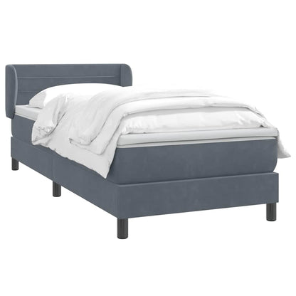 Giroletto a Molle con Materasso Grigio Scuro 80x220 cm Velluto | homemem39