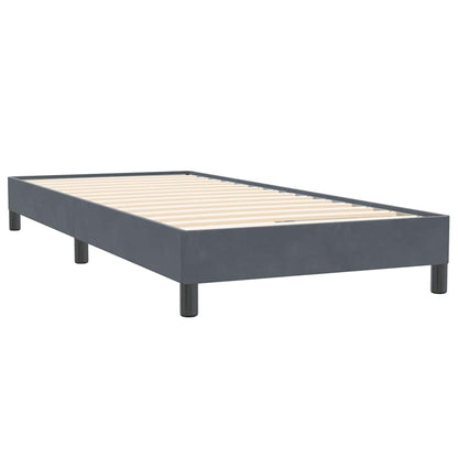 Giroletto a Molle con Materasso Grigio Scuro 80x220 cm Velluto | homemem39