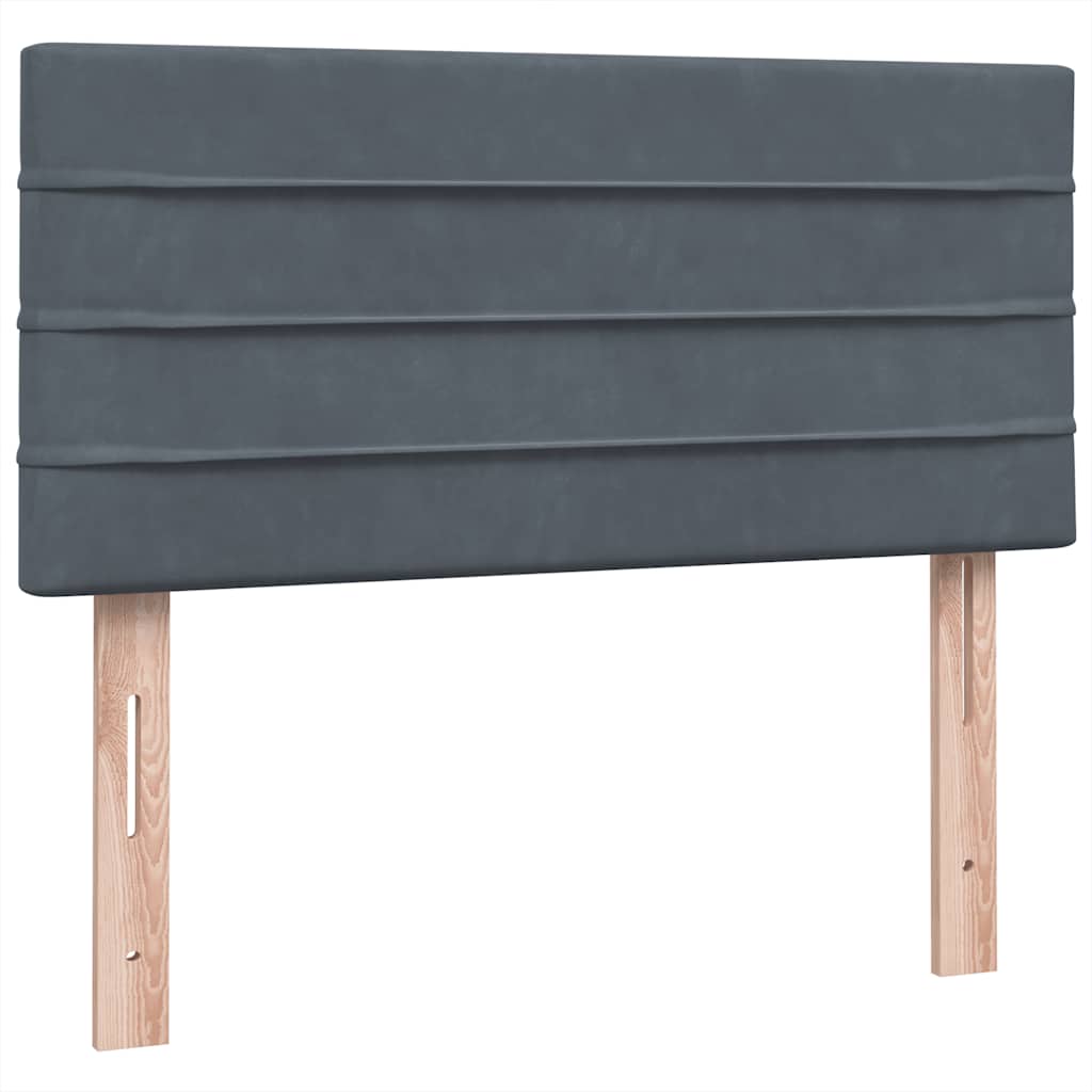 Giroletto a Molle con Materasso Grigio Scuro 80x220 cm Velluto | homemem39
