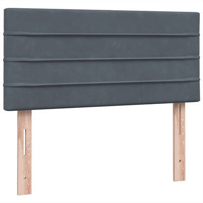 Giroletto a Molle con Materasso Grigio Scuro 80x220 cm Velluto | homemem39