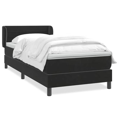 Giroletto a Molle con Materasso Nero 80x220 cm Velluto | homemem39
