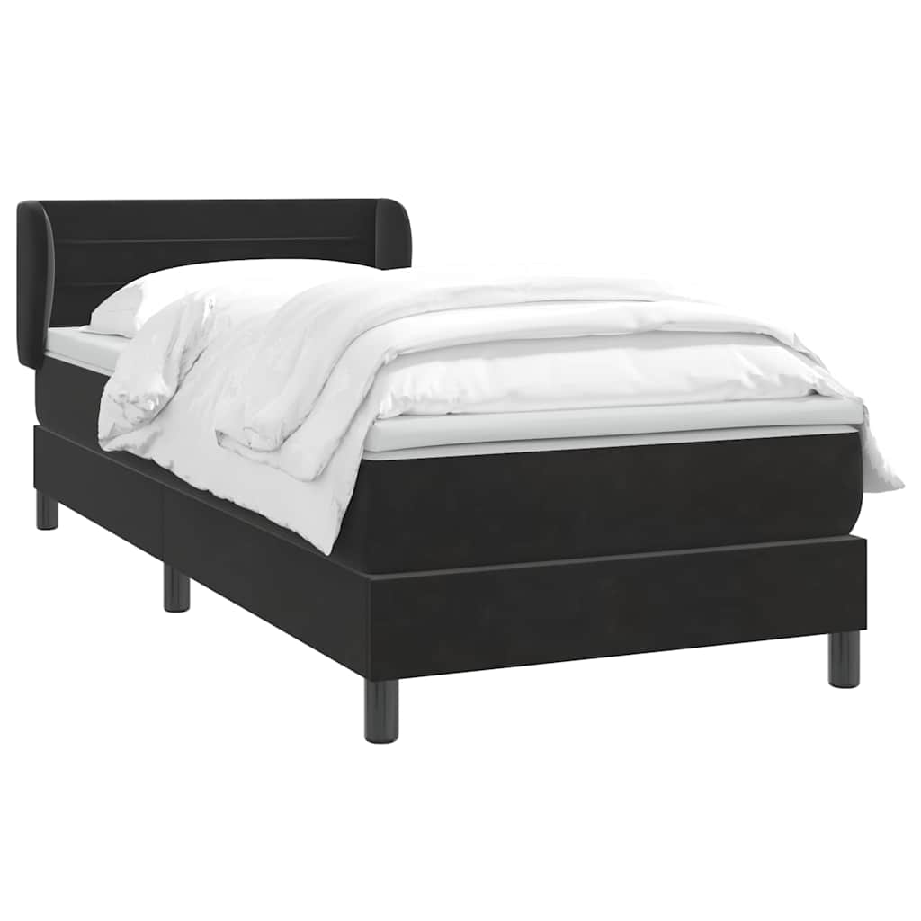 Giroletto a Molle con Materasso Nero 80x220 cm Velluto | homemem39
