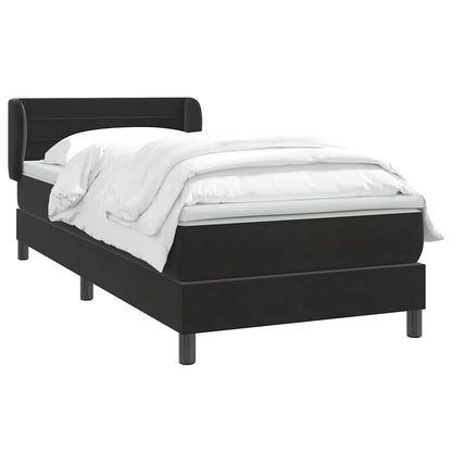 Giroletto a Molle con Materasso Nero 80x220 cm Velluto | homemem39