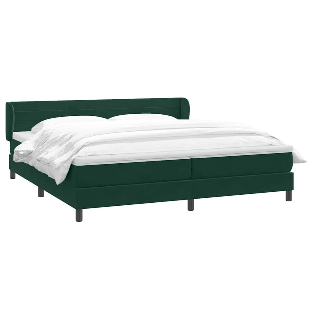 Giroletto a Molle con Materassi Verde Scuro 180x220 cm Velluto | homemem39