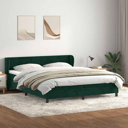 Giroletto a Molle con Materassi Verde Scuro 180x220 cm Velluto | homemem39