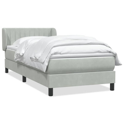 Giroletto a Molle con Materasso Grigio Chiaro 80x210 cm Velluto | homemem39