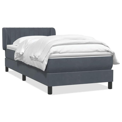 Giroletto a Molle con Materasso Grigio Scuro 80x210 cm Velluto | homemem39