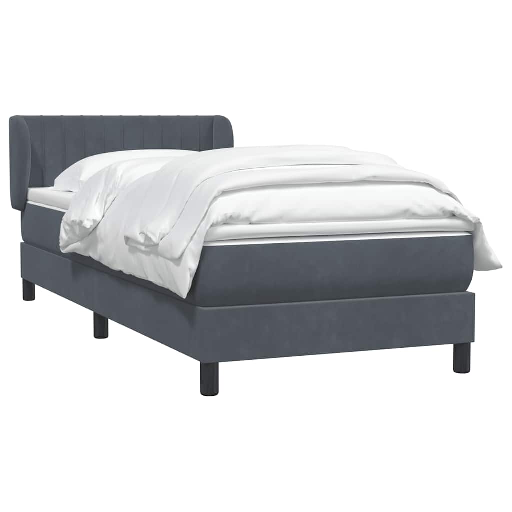 Giroletto a Molle con Materasso Grigio Scuro 80x210 cm Velluto | homemem39