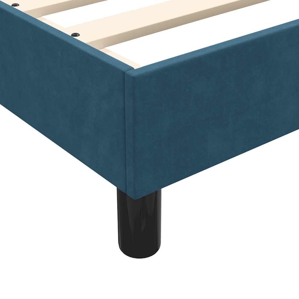 Giroletto a Molle con Materasso Blu Scuro 80x210 cm Velluto | homemem39