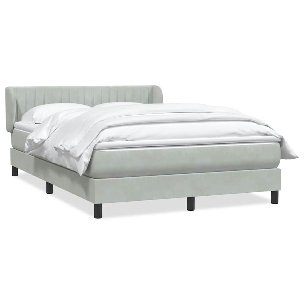 Giroletto a Molle con Materasso Grigio Chiaro 160x210cm Velluto | homemem39