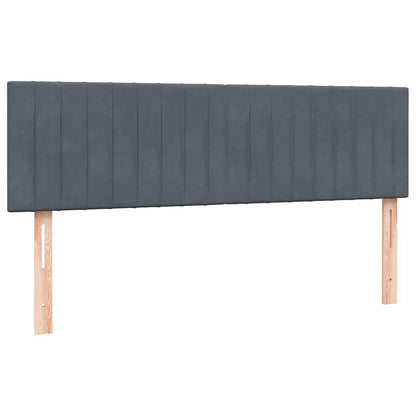 Giroletto a Molle con Materasso Grigio Scuro 160x210 cm Velluto | homemem39