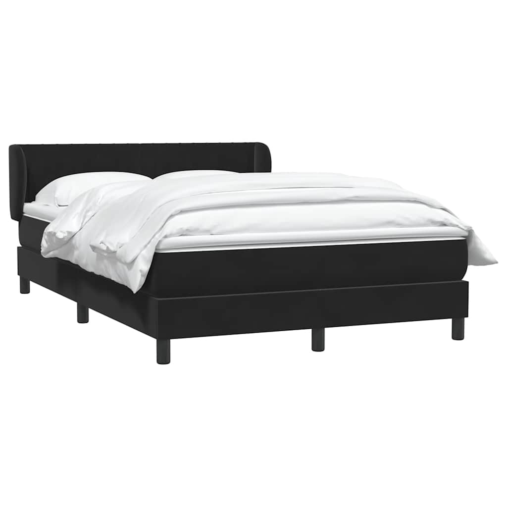 Giroletto a Molle con Materasso Nero 160x210 cm in Velluto | homemem39