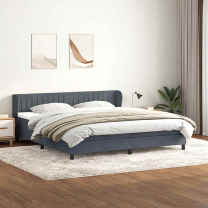 Giroletto a Molle con Materassi Grigio Scuro 180x210 cm Velluto | homemem39