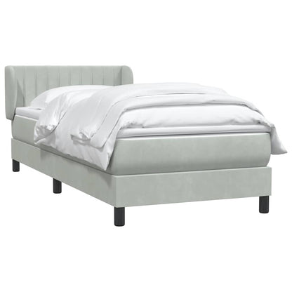 Giroletto a Molle con Materasso Grigio Chiaro 80x220 cm Velluto | homemem39