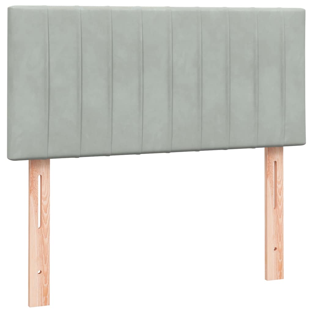 Giroletto a Molle con Materasso Grigio Chiaro 80x220 cm Velluto | homemem39