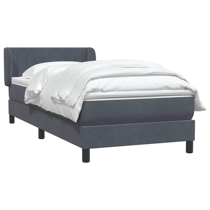Giroletto a Molle con Materasso Grigio Scuro 80x220 cm Velluto | homemem39