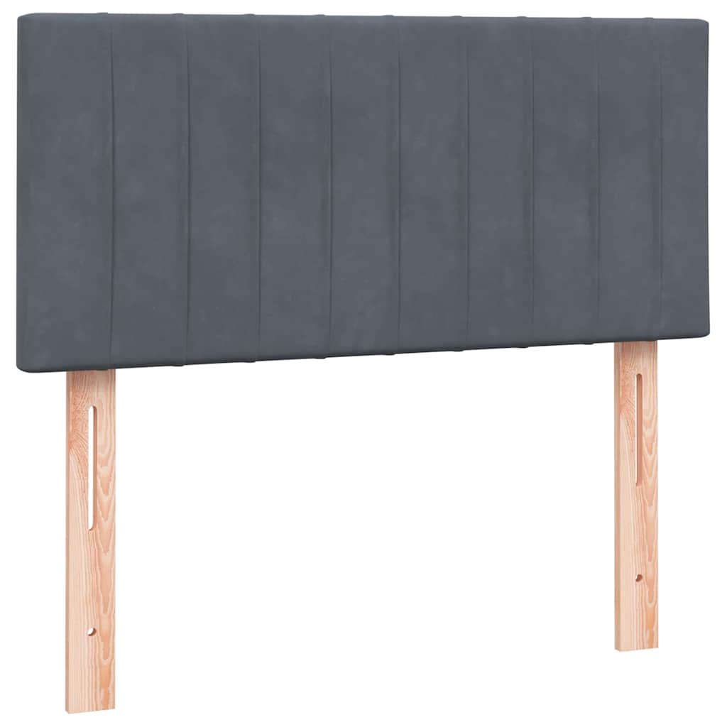 Giroletto a Molle con Materasso Grigio Scuro 80x220 cm Velluto | homemem39