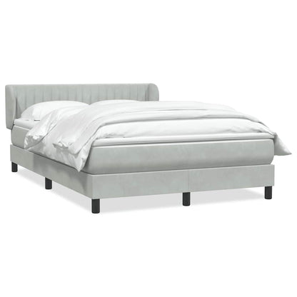 Giroletto a Molle con Materasso Grigio Chiaro 160x220cm Velluto | homemem39