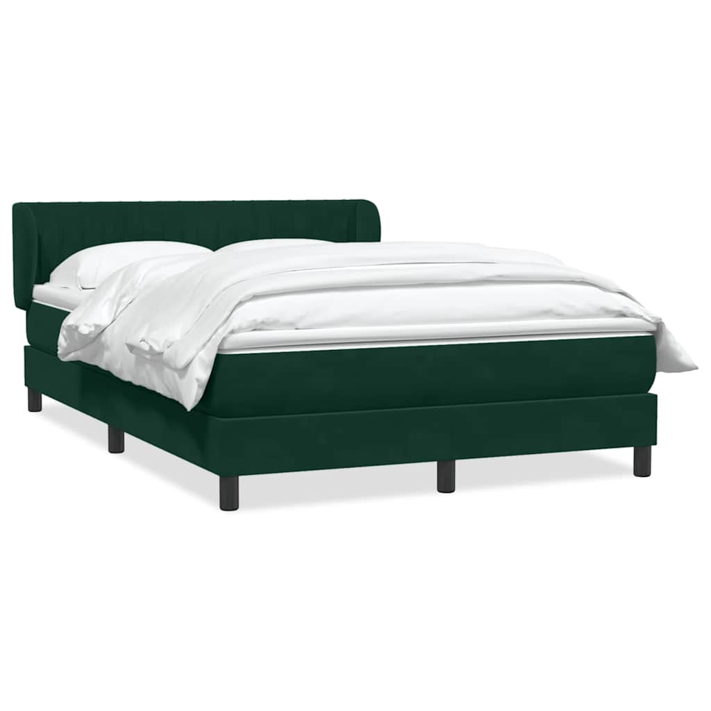 Giroletto a Molle con Materasso Verde Scuro 160x220 cm Velluto