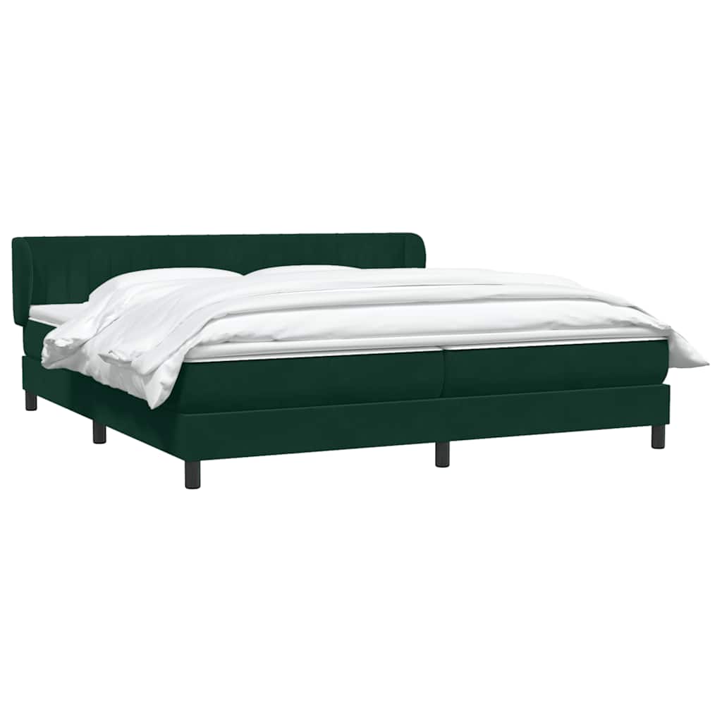 Giroletto a Molle con Materassi Verde Scuro 180x220 cm Velluto | homemem39