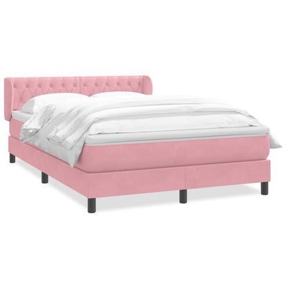 Giroletto a Molle con Materasso Rosa 140x210 cm in Velluto | homemem39