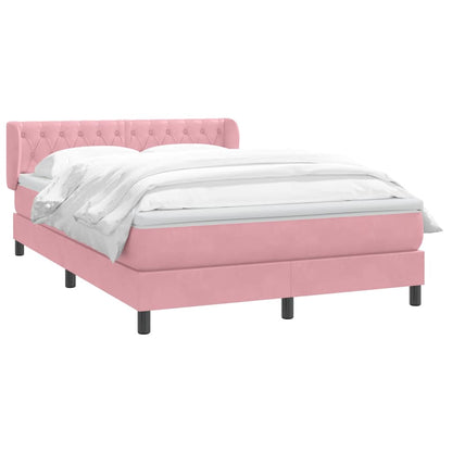 Giroletto a Molle con Materasso Rosa 140x210 cm in Velluto | homemem39
