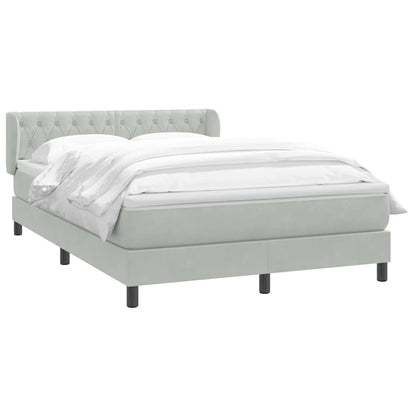 Giroletto a Molle con Materasso Grigio Chiaro 160x210cm Velluto | homemem39