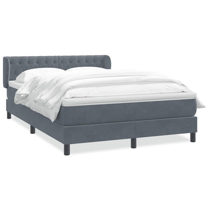 Giroletto a Molle con Materasso Grigio Scuro 160x210 cm Velluto | homemem39