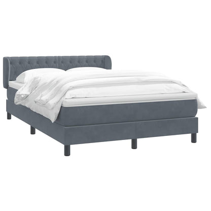 Giroletto a Molle con Materasso Grigio Scuro 160x210 cm Velluto | homemem39