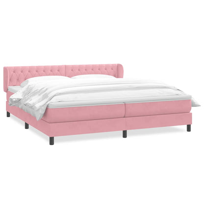 Giroletto a Molle con Materassi Rosa 180x210 cm in Velluto | homemem39