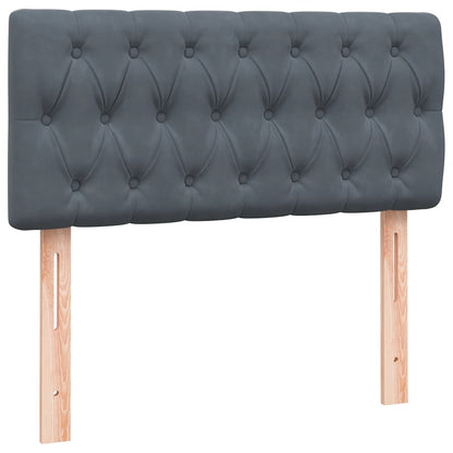 Giroletto a Molle con Materasso Grigio Scuro 80x220 cm Velluto | homemem39