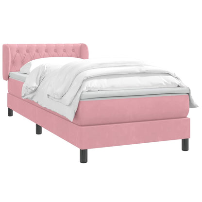 Giroletto a Molle con Materasso Rosa 90x220 cm Velluto | homemem39