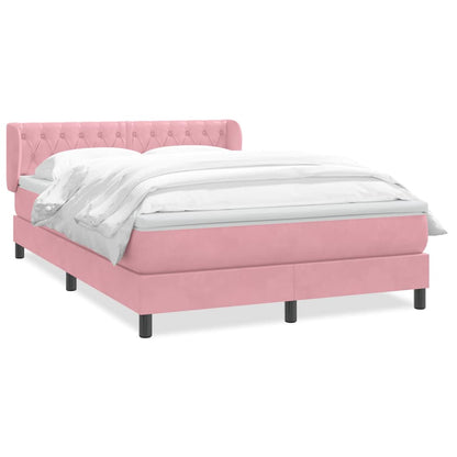 Giroletto a Molle con Materasso Rosa 140x220 cm in Velluto | homemem39
