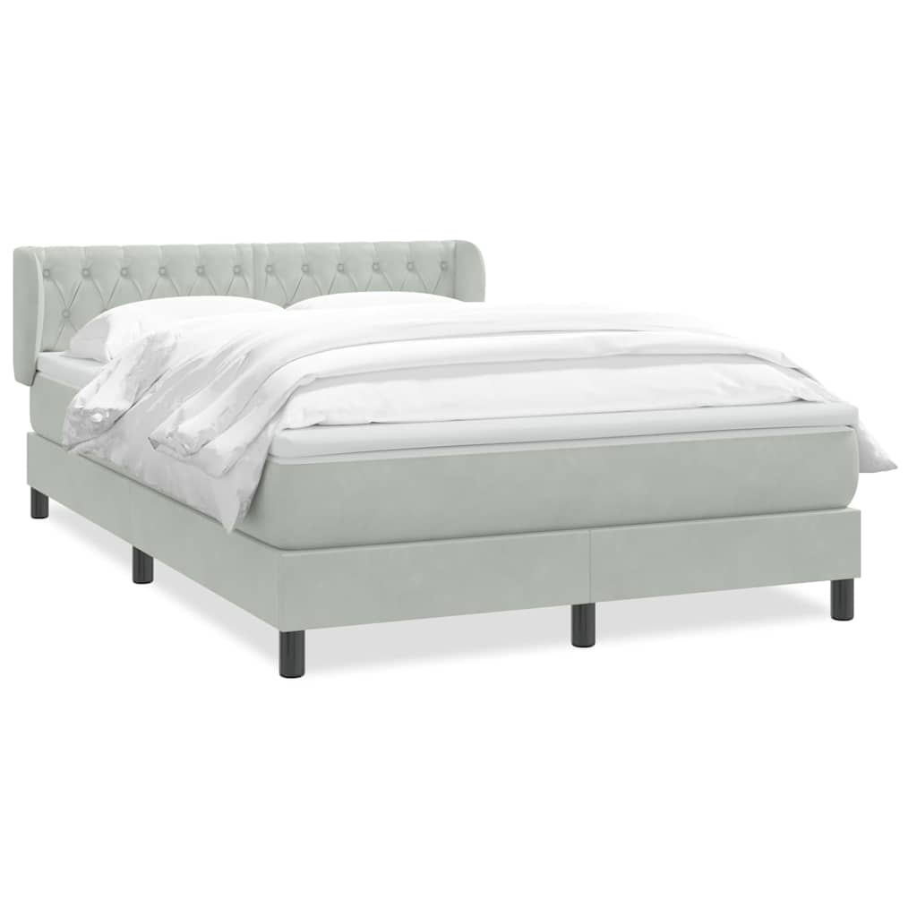 Giroletto a Molle con Materasso Grigio Chiaro 160x220cm Velluto | homemem39