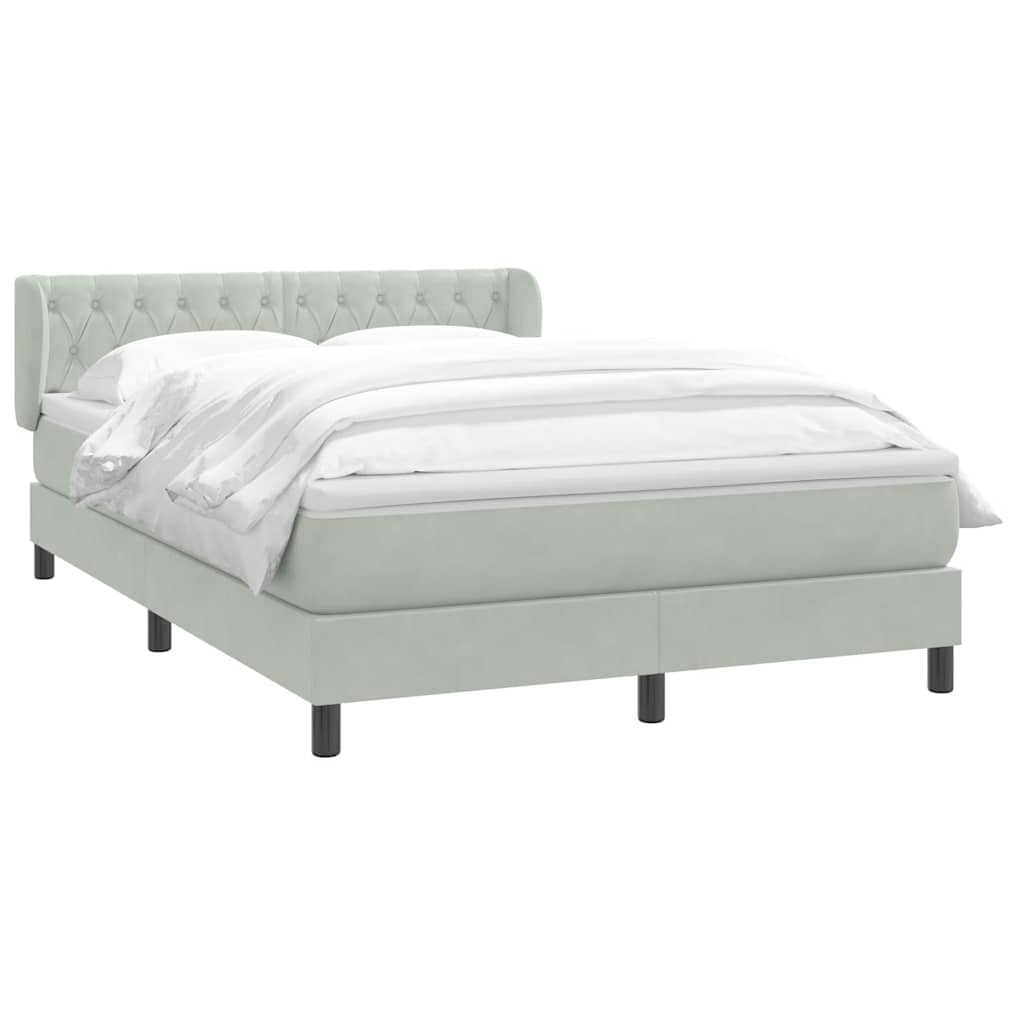 Giroletto a Molle con Materasso Grigio Chiaro 160x220cm Velluto | homemem39