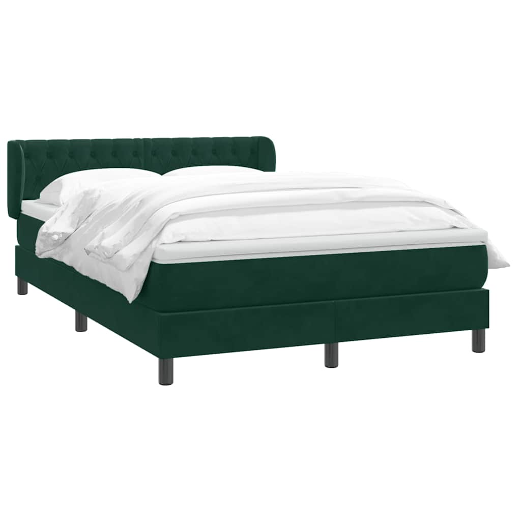 Giroletto a Molle con Materasso Verde Scuro 160x220 cm Velluto | homemem39