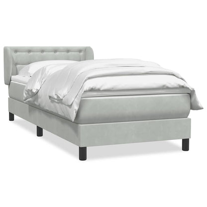 Giroletto a Molle con Materasso Grigio Chiaro 80x210 cm Velluto | homemem39