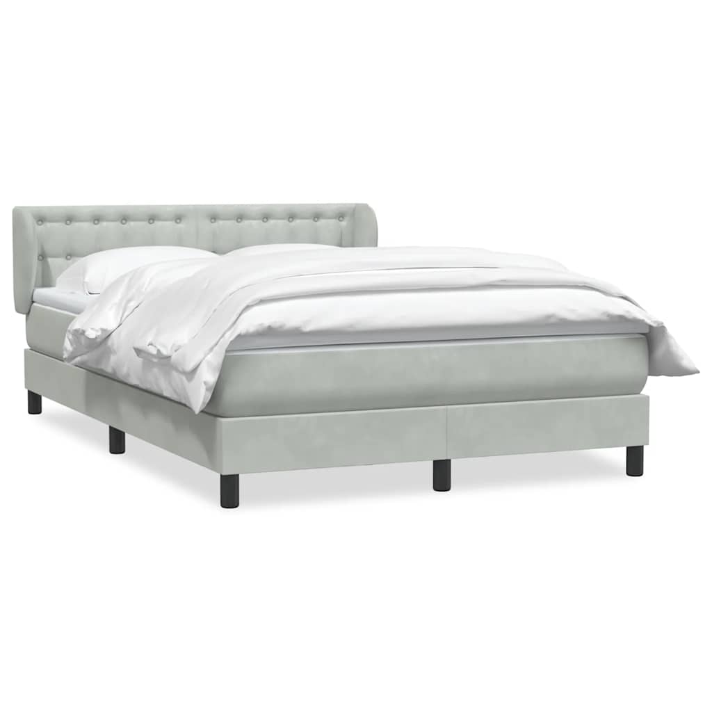 Giroletto a Molle con Materasso Grigio Chiaro 160x210cm Velluto | homemem39