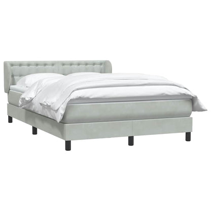 Giroletto a Molle con Materasso Grigio Chiaro 160x210cm Velluto | homemem39