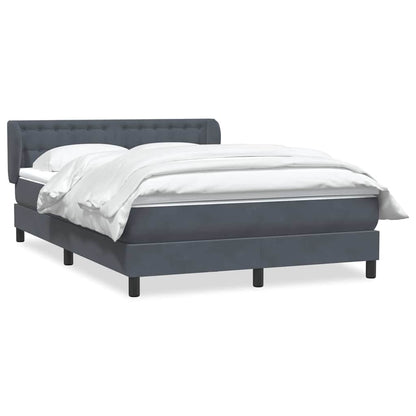 Giroletto a Molle con Materasso Grigio Scuro 160x210 cm Velluto | homemem39